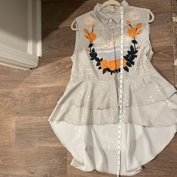 Kashti Embroidered Swan Top Blouse By Sahil Kochhar Size M - Picture 9 of 10